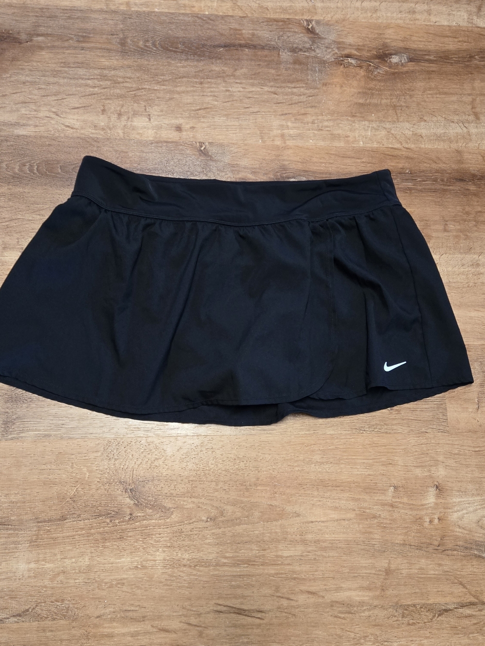 Nike Black Women's Swim Bikini Skirt Bottoms with White Swoosh 1X